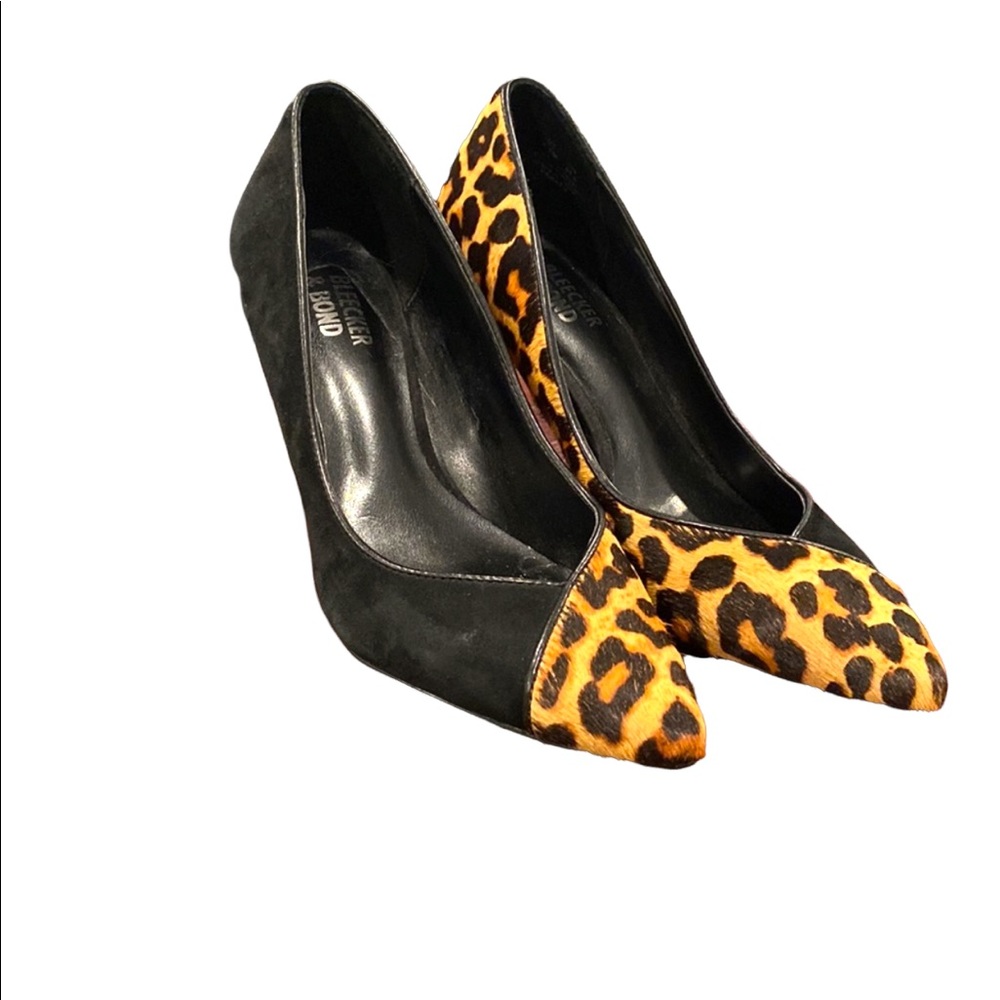 Bleecker & Bond Leopard/Black Suede 6.5 Size Heels. Used once. Very beautiful.